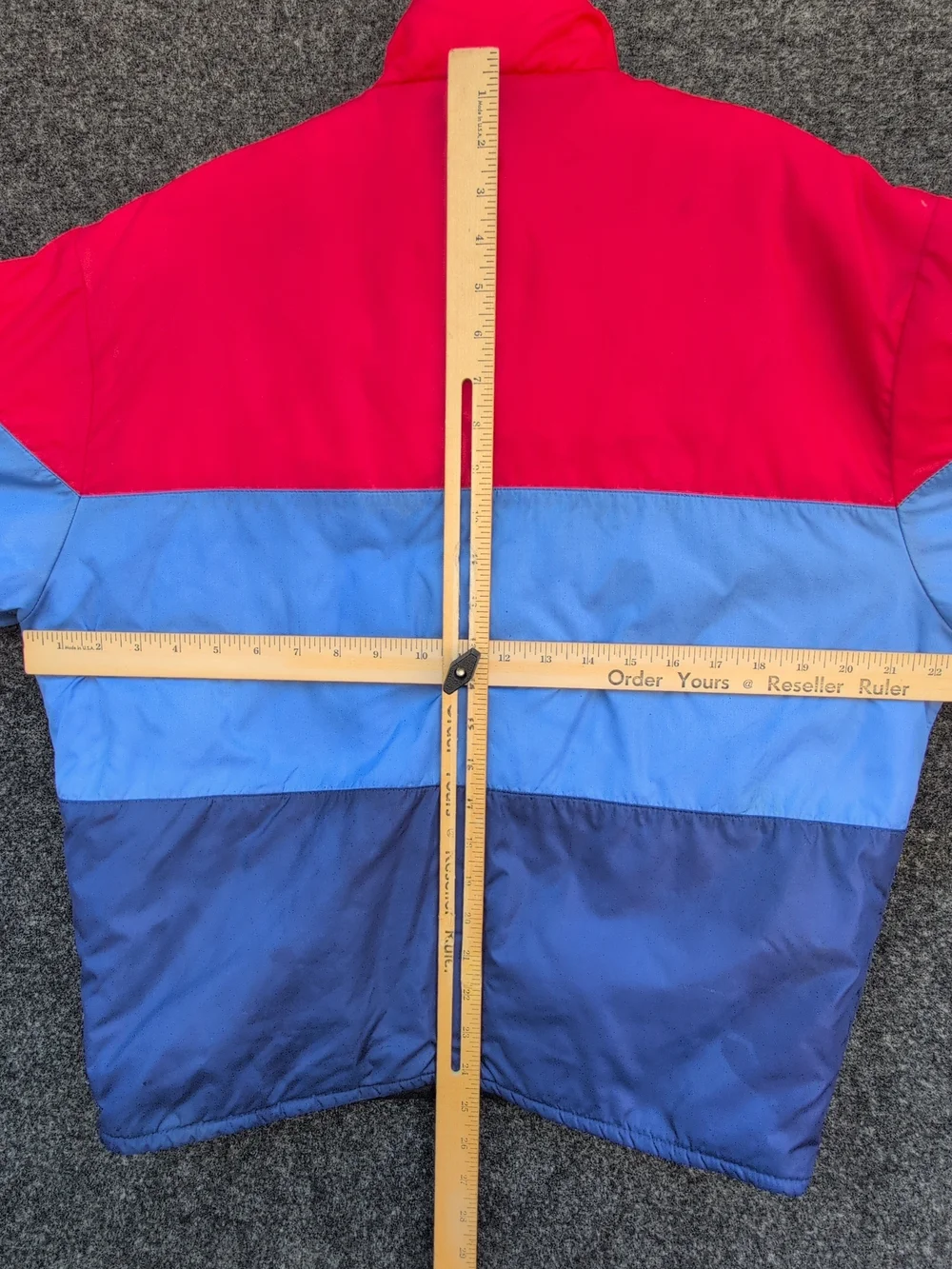 Vtg J Crew Oarsman Jacket Small Red Blue Color Block Primaloft Down Insulated
